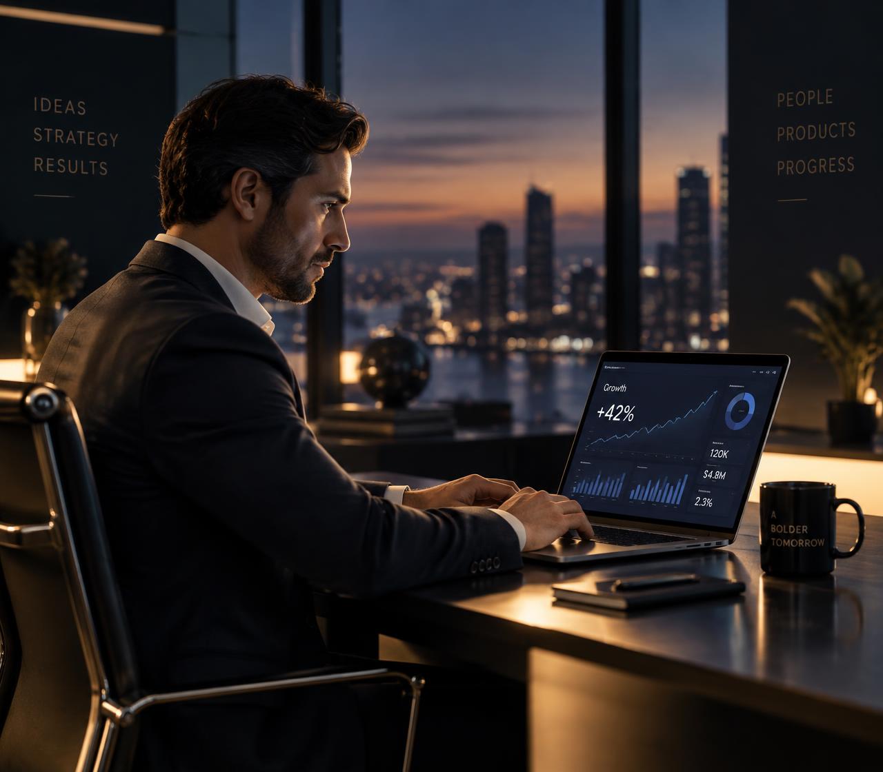 Professionnel travaillant sur une stratégie de marketing digital